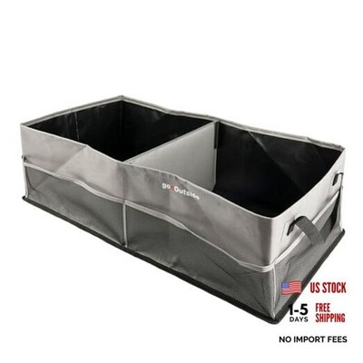 Collapsible Waterproof Car Trunk Organizer, Soft PVC Storage REG Stone Gray