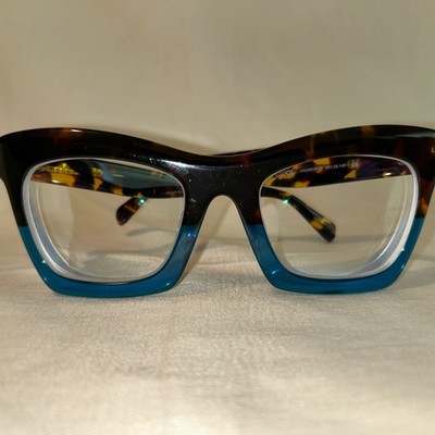 ZEELOOL Ovrsized Tortoise Blue Square Rectangle Glasses Frames 53-22-146