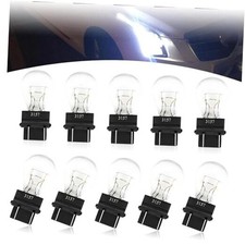 Pack-10 Automotive 3157 Brake Light, 12V 21/5W Dual Contact Double 10 PCS White