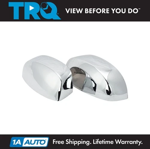 TRQ Chrome Side View Mirror Caps LH RH Pair for Silverado Sierra Truck