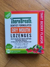 TheraBreath Dry Mouth Lozenges with ZINC, Tart Berry Flavor, 24 Lozenges