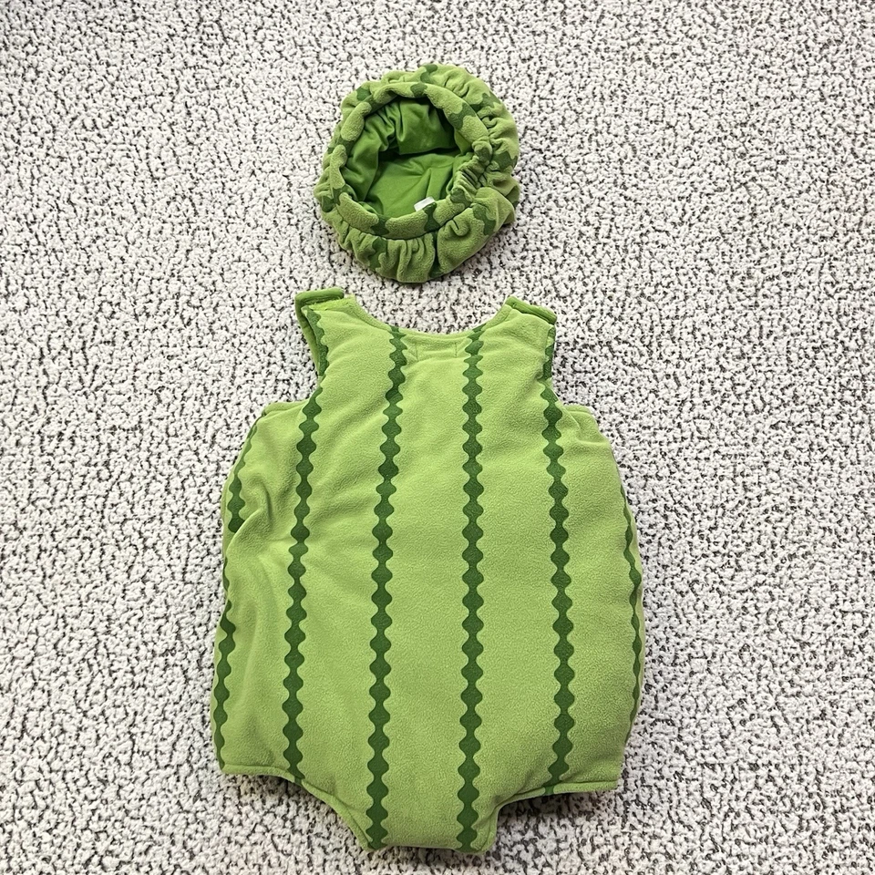 Disfraz de Halloween The Childrens Place Sandía Traje Bebé 0-6 Meses Chaleco y Sombrero Foto 2 de 4