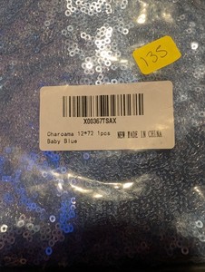 Charoama Baby Blue Sequin Table Runner 12" x 72" - Brand New