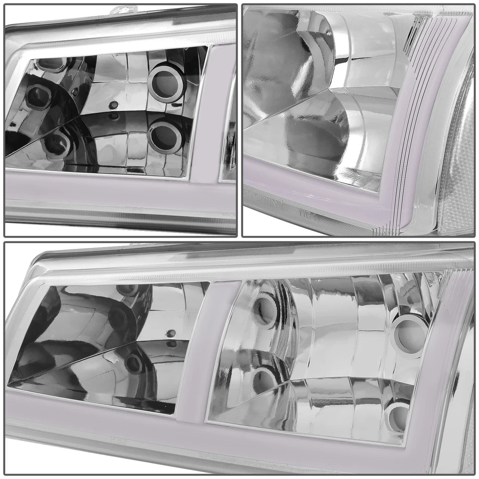 Para 2003-2007 Silverado 1500-3500 F-LED DRL Faróis Lâmpadas de Amortecedor Cromadas Transparentes - Imagem 4 de 4