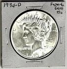 1934-D Rare Date Peace Dollar Superb Gem BU Old Collection No Reserve