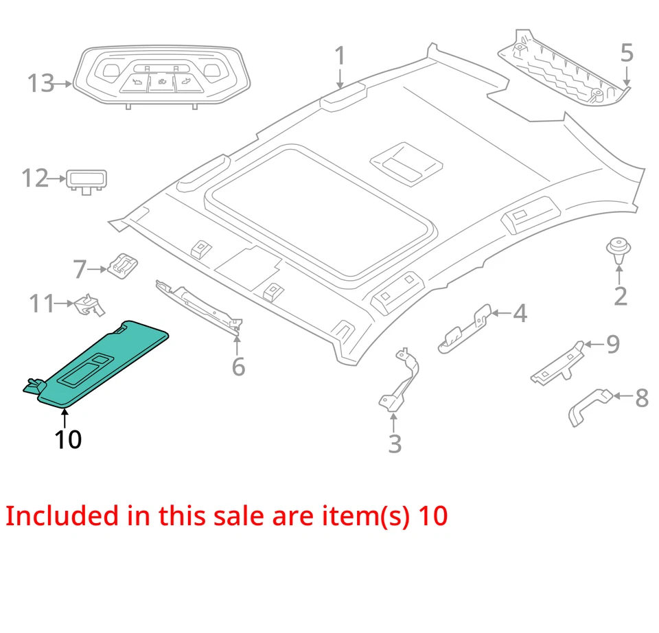 2019 - 2021 BMW 330i G20 OEM RIGHT PASSENGER SIDE WINDSHIELD SUN VISOR | BLACK - Image 3 of 4