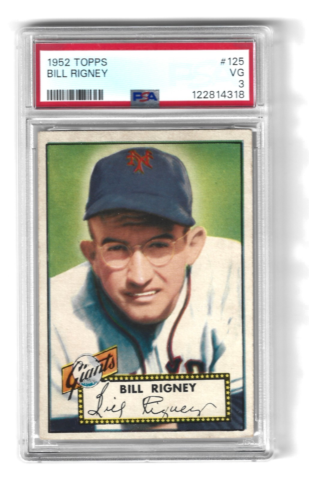 1952 Topps Baseball #125 Bill Rigney PSA 3