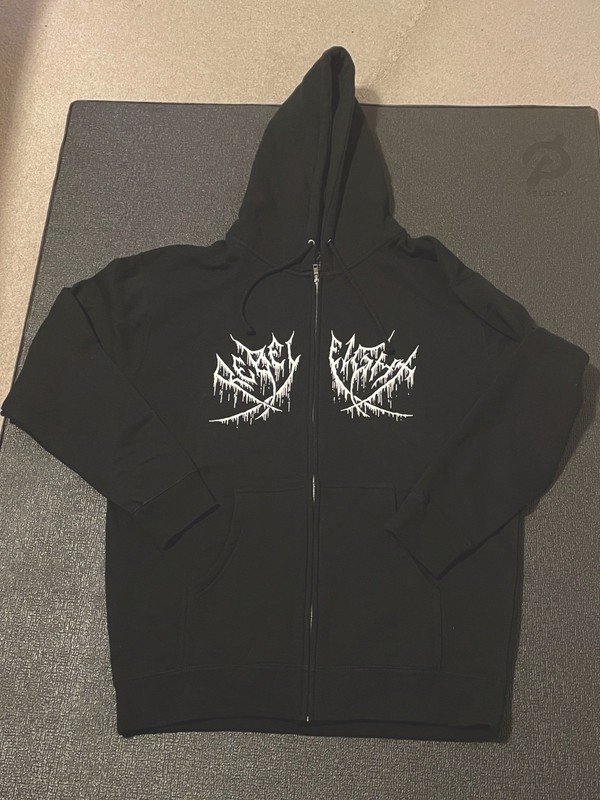 REBEL 8 Hoodie Black Zip Up Mike Giant Streetwear Drip Graphic Men’s Size Large