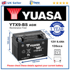 Motorcycle Battery for Kawasaki Ninja ER Z1000 GT ZXR ZX-9 1000SX Genuine YUASA