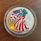 2000 Painted Walking Liberty American Eagle One Dollar Coin 1 oz Silver Bullion