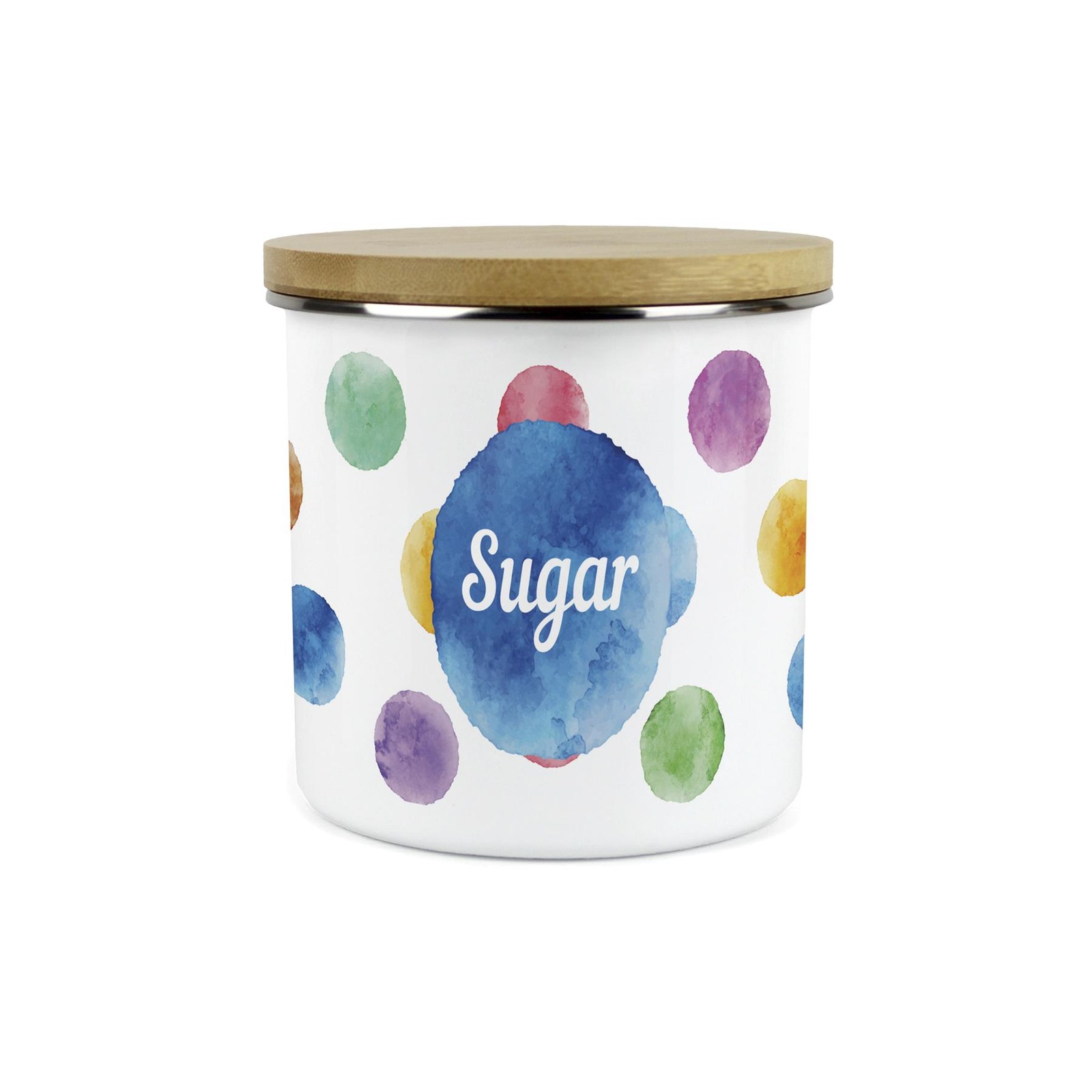 Polka Dots Sugar Storage Canister - Multicoloured Spots Kitchen Container Gifts