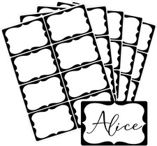 Black Name Tags,2"X 3" Name Tag Stickers with Black Border 200 Pcs Adhesive