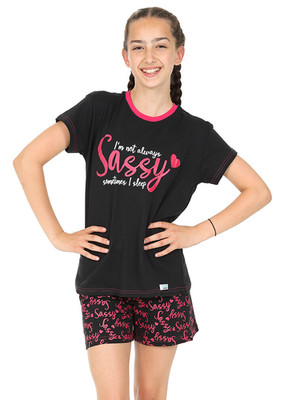 I'm Not Always Always Sassy Sometimes I Sleep Baumwolle kurzer Schlafanzug 9 bis 16 Jahre