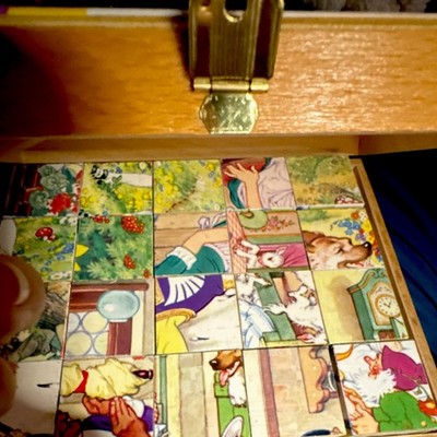 Eichhorn 20-Piece Wooden Fairytales Picture Cube Puzzle VINTAGE 