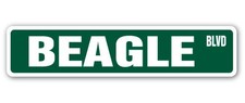 BEAGLE Street Sign Metal Plastic Decal dog puppy breeder pet yard