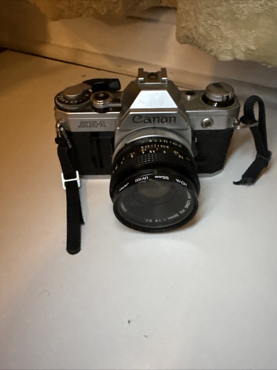 NEAR MINT 】 Canon AE-1 Silver FD 50mm F1.8 Lens Film Camera From