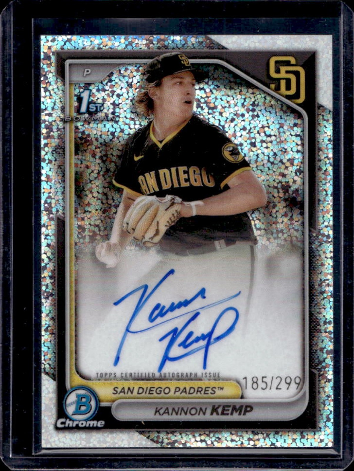 2024 Bowman Chrome Kannon Kemp Auto Speckle Refractor 1st #185/299