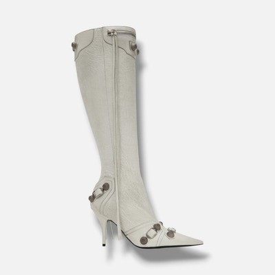 Balenciaga Women's White Cagole Arena Dirty 90 Boots Shoes Size EU:42 US:12