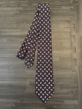 Lauren Ralph Lauren Men's Paisley Print Navy Blue Silk Necktie Rare