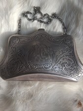Victorian Sterling Ladys Purse. 4" Long. 3" High. 925 Antique Silver