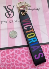 VICTORIA'S SECRET RAINBOW VS LOGO WRISTLET STRAP KEYCHAIN Key Ring Bag Charm NWT