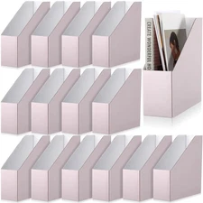 15 Pack Magazine File Holder Cardboard Magazine File Organizer Foldable Pink ...