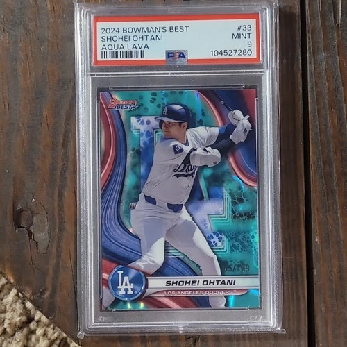 2024 Bowman's Best Shohei Ohtani #33 Aqua Lava Refractor /199 PSA 9 Dodgers Card