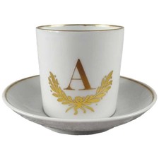 Mokkatasse mit Untertasse Tasse Espressotasse & Golddekor Langenthal Schweiz