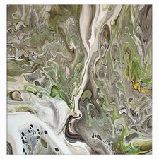 Abstrakte Kunst Original Gemälde 30x30 Leinwand Fluid Art Acryl Pouring Unikat