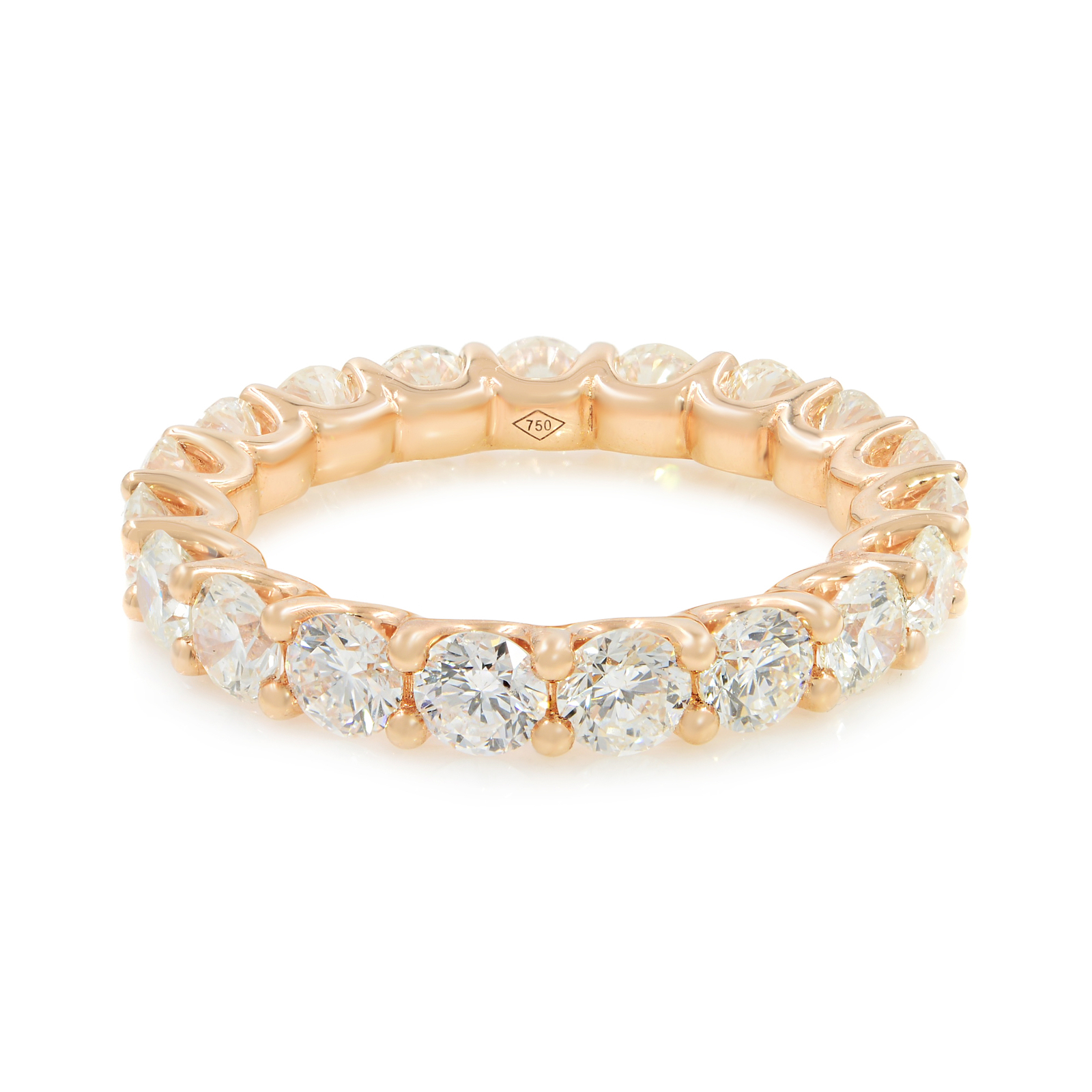 Кольцо Eternity с бриллиантом U-образной формы из розового золота 18 карат весом 285 карата 2018790₽