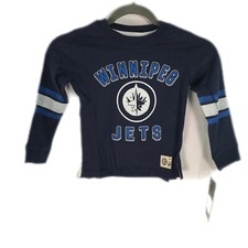 NHL Legacy Collection Youth Winnipeg Jets Graphic Print Blue T Shirt Size Small