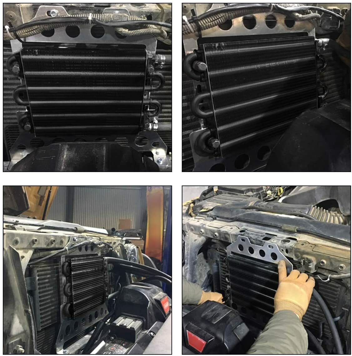 6 Rows Universal Aluminum Remote Transmission Oil Cooler Radiator Converter Kit - Foto 7