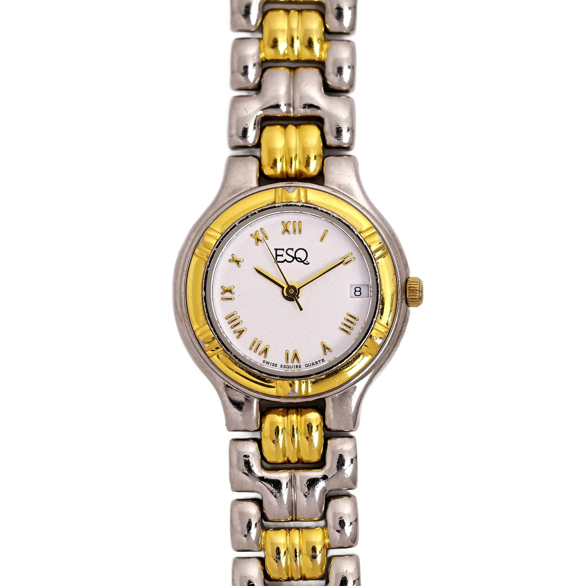 ESQ Movado Vintage Stainless Steel Two Tone Watch 100625