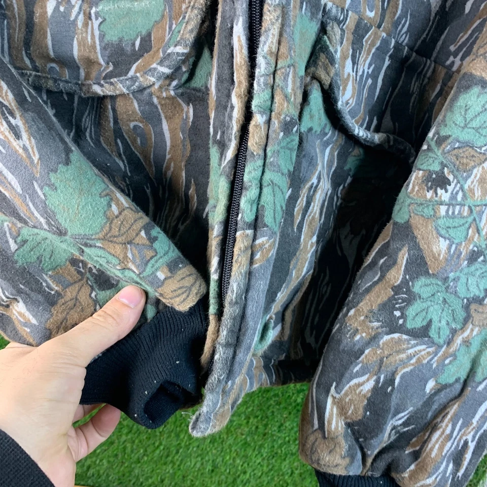 Chaqueta Camuflaje Ideal Vintage XL Silent Leaf Gamuza Caza Bosque Foto 4 de 4