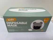 [Black] For KIDS Children Face Mask 50 Pcs 3-Ply Disposable Mouth Cover 