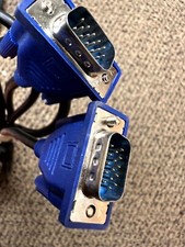 VGA Monitor Video Cable, 15 Pin Male To Male Connector, 5ft