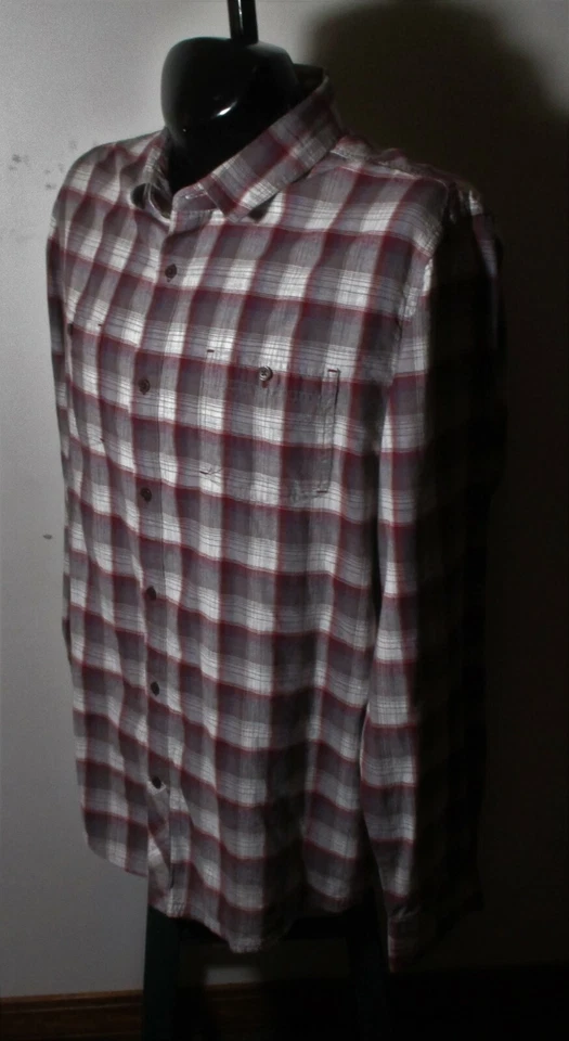 HORNY TOAD Burgundy Gray 100% Organic Cotton Long Sleeve Shirt Size XL - Image 4 of 4