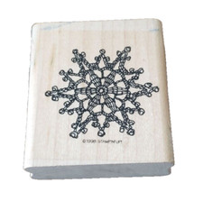 Stampin Up Set of 2 Winter Snowflakes Wood Mounted Rubber Stamps