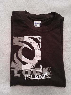 T-shirt Manches Longues Gildan | Thème Block Island Rhode Island | Taille S Marron | Occasion Excellent état
