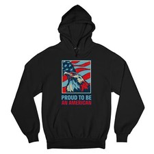 Proud to Be an American Sweatshirt 4th of July Bald Eagle Patriotic Hoodie
