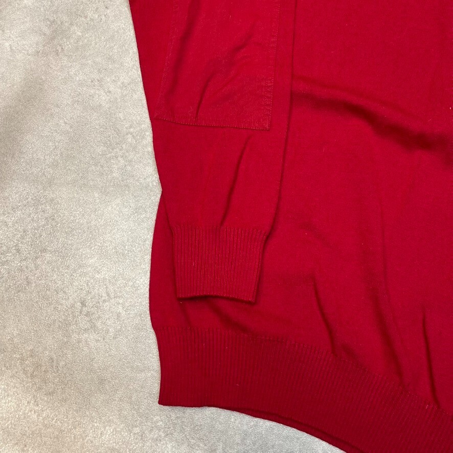 Paul & Shark Yachting Knit Sweatshirt Mens Large V-Neck Heavyweight Sweater Red image 7