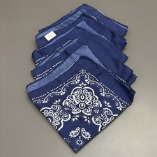 Bandana Blue White Paisley Western Hip Hop Hairband Headband - Lot Of 5 - FLAW
