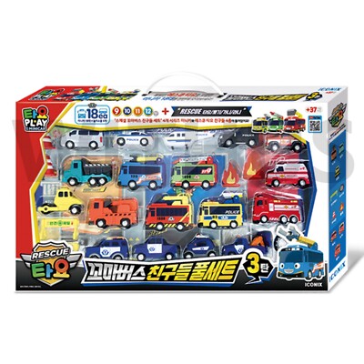 Tayo Little Bus Special Rescue Friends 18pcs Mini Car Full Set 3nd