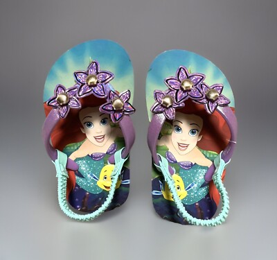 NEW Disney Little Mermaid Toddler Girls' Size 5/6 Sling-Back Flip