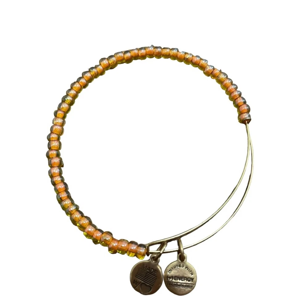 Brazalete Brazalete Alex and Ani Naranja Cuentas Tono Dorado Foto 3 de 3