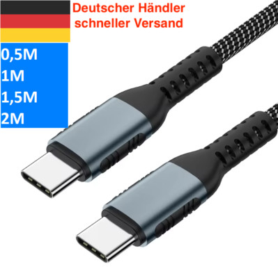 USB-C zu USB-C kabel, 100w, geflochten, iPhone 15 Samsung, Xiaomi, HUAWEI,