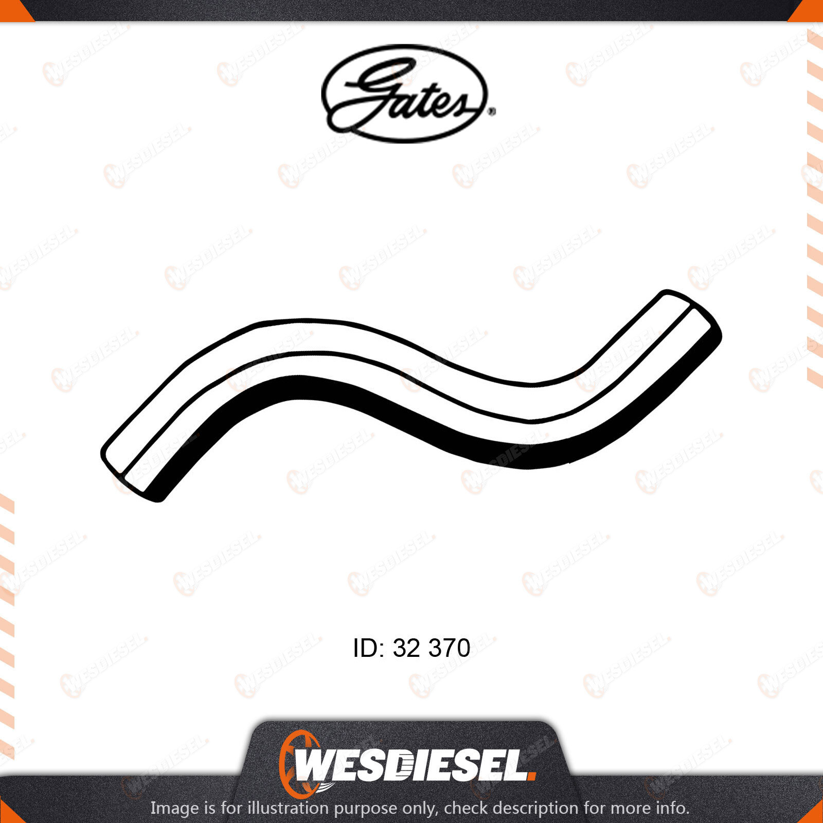 Gates Radiator Curved Hose fits Hyundai Getz TB 1.6L G4ED 77KW 370mm ...