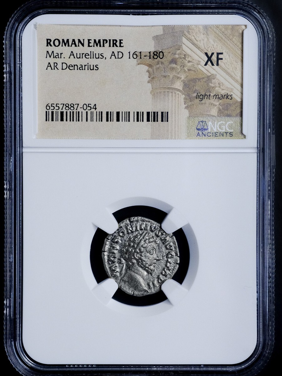 MARCUS AURELIUS NGC XF ANCIENT ROMAN COINS, AD 161-180. AR