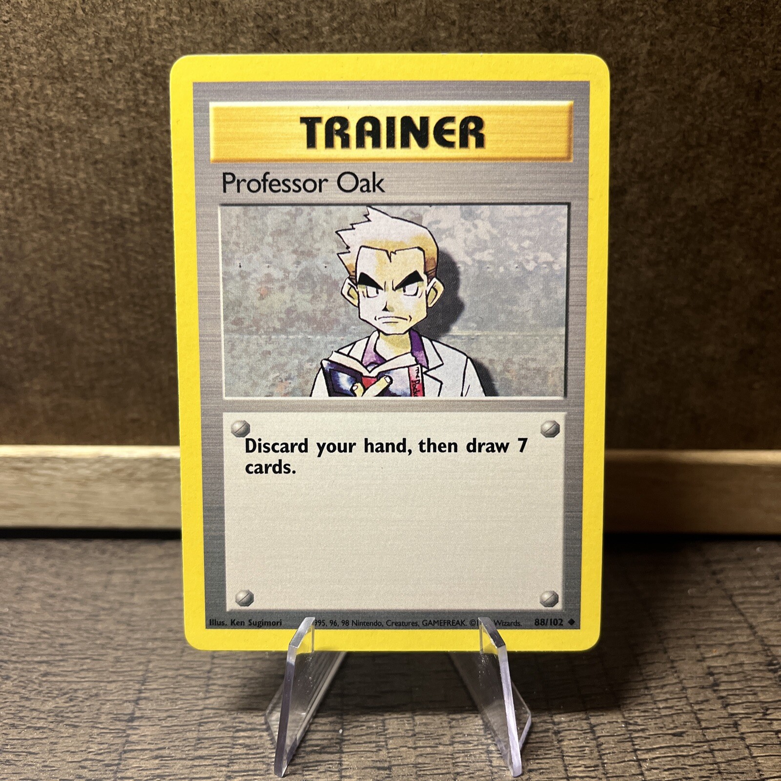 Professor Oak 88/102 Base Set Uncommon Trainer WOTC - Pokemon Card