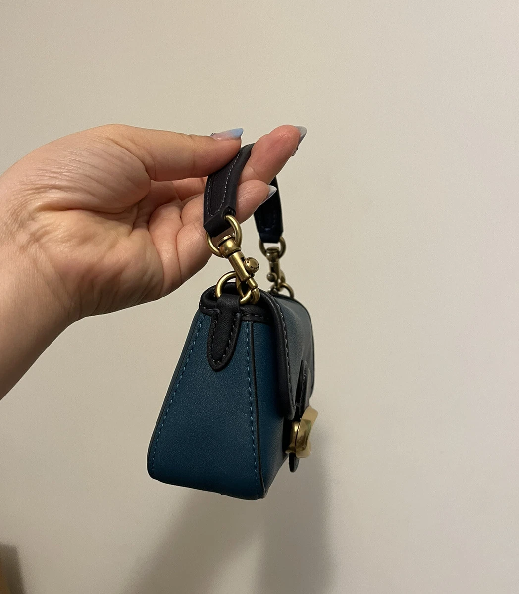 Coach Tabby 13 in Colorblock - Women's Designer Purses - Brass/Deep Turquoise Multi